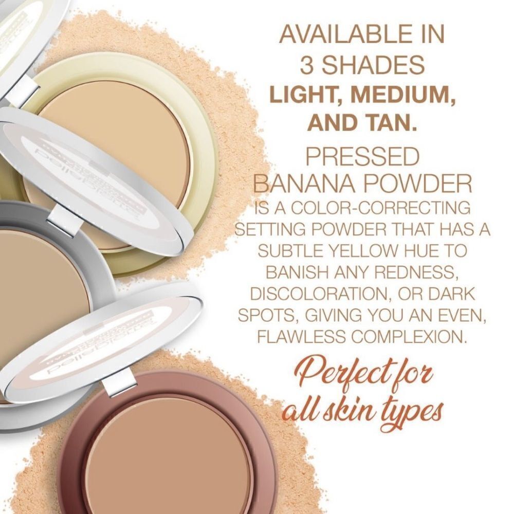 Bellapierre Cosmetics Pressed Banana Setting Powder LIGHT, Full Size, New - Picture 5 of 6